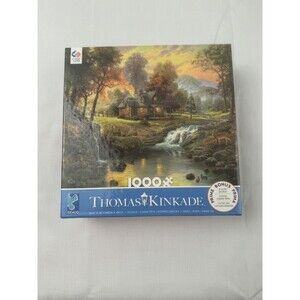 1,000 Piece‎ Thomas Kinkade Art Puzzle "Mountain Retreat " Ceaco 26.6"x 19"